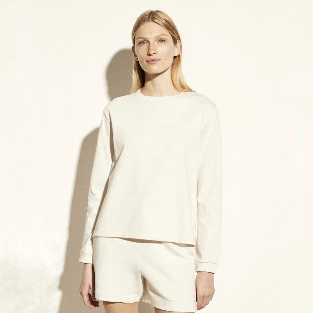 Vince Long Sleeve Pullover Bone